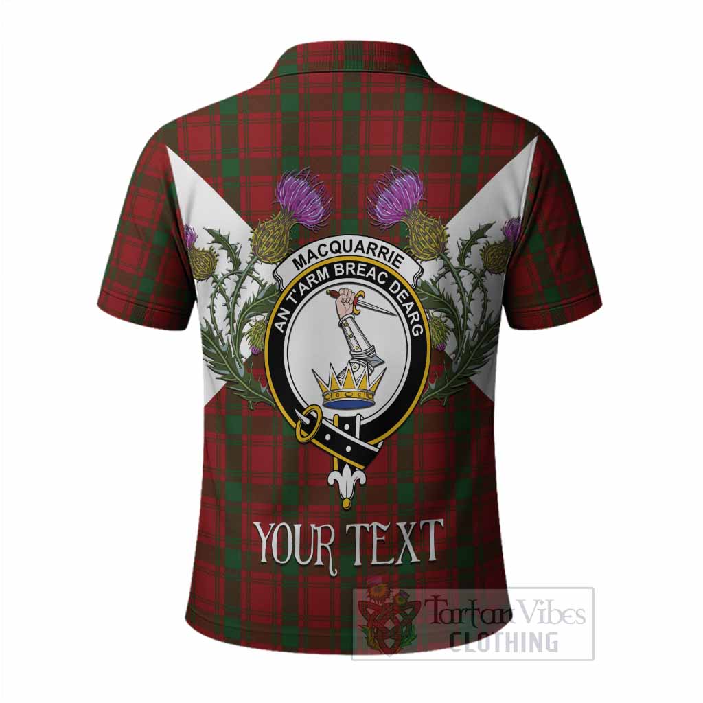 MacQuarrie (McQuarrie) Tartan Family Crest Polo Shirt Scottish Burns Night Thistle Floral