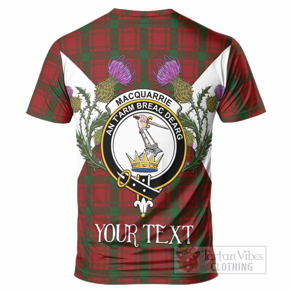 MacQuarrie (McQuarrie) Tartan Family Crest T-Shirt Scottish Burns Night Thistle Floral