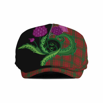 MacQuarrie (McQuarrie) Tartan Flat Cap, Jeff Cap Traditional Scottish Thistle