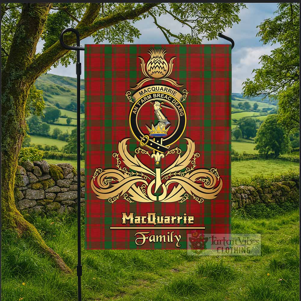 MacQuarrie (McQuarrie) Tartan Garden Flag with Highland Thistle Cherish Family Crest Style - Tartan Vibes Clothing