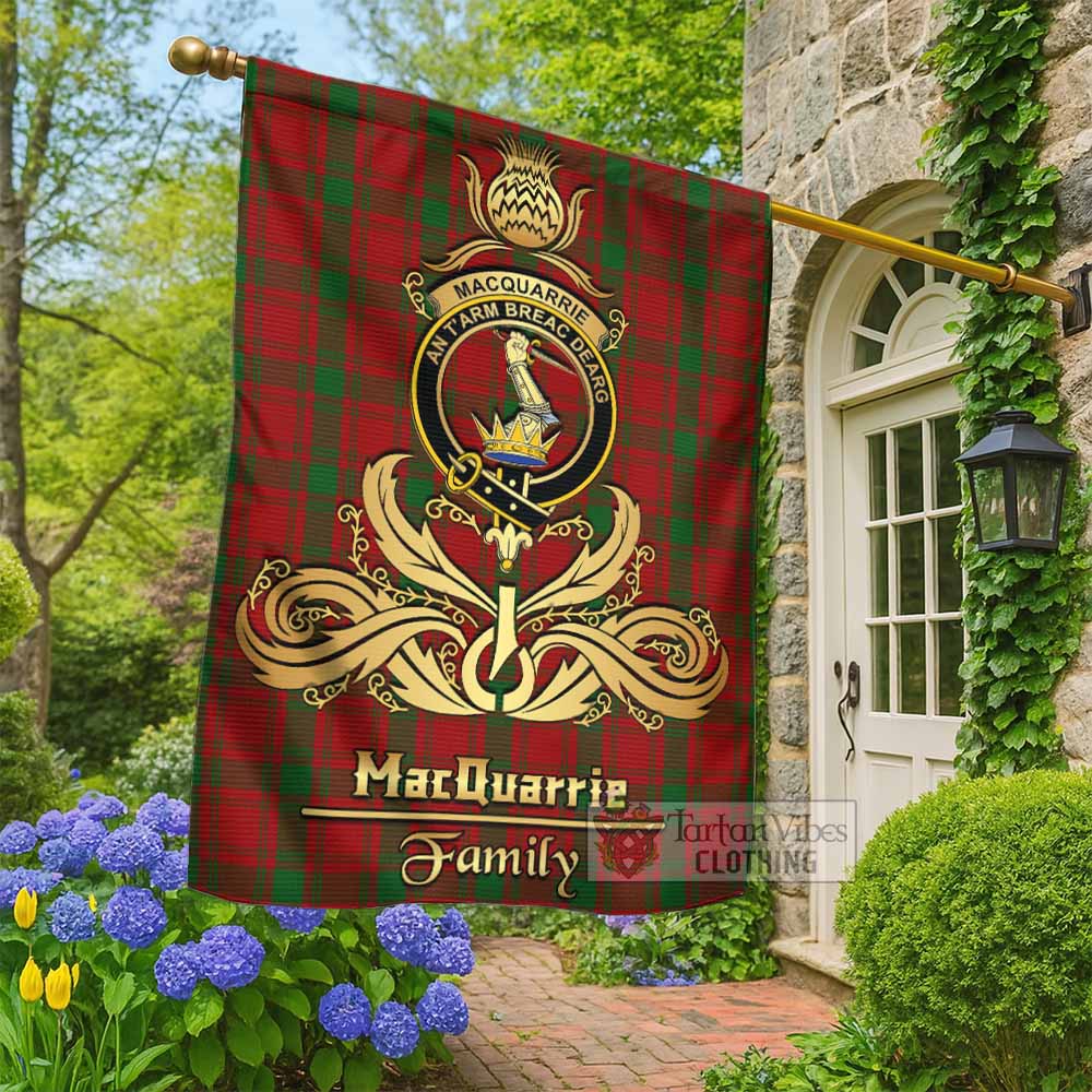 MacQuarrie (McQuarrie) Tartan Garden Flag with Highland Thistle Cherish Family Crest Style - Tartan Vibes Clothing