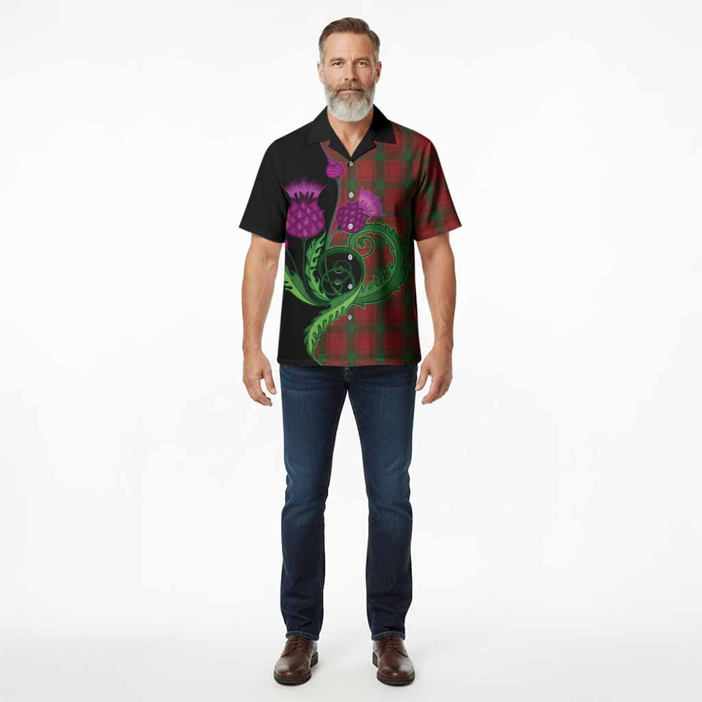 MacQuarrie (McQuarrie) Tartan Hawaiian Shirt Traditional Scottish Thistle