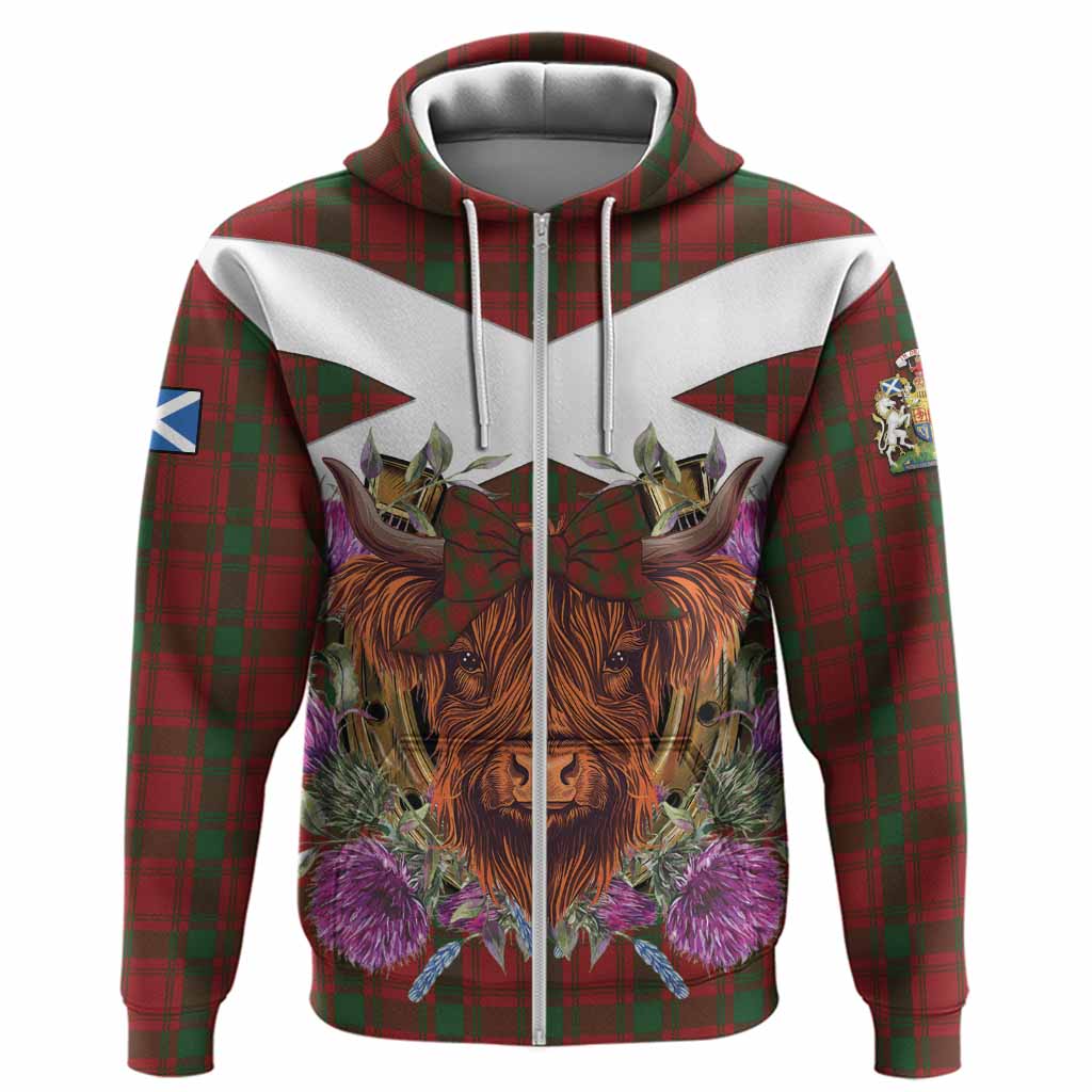 MacQuarrie (McQuarrie) Tartan Hoodie Scottish Thistle Heilan Coo