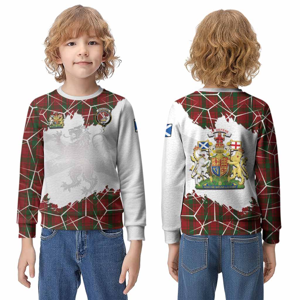 MacQuarrie (McQuarrie) Tartan Kid Knitted Sweatshirt with Family Crest and Lion Rampant Grunge Style