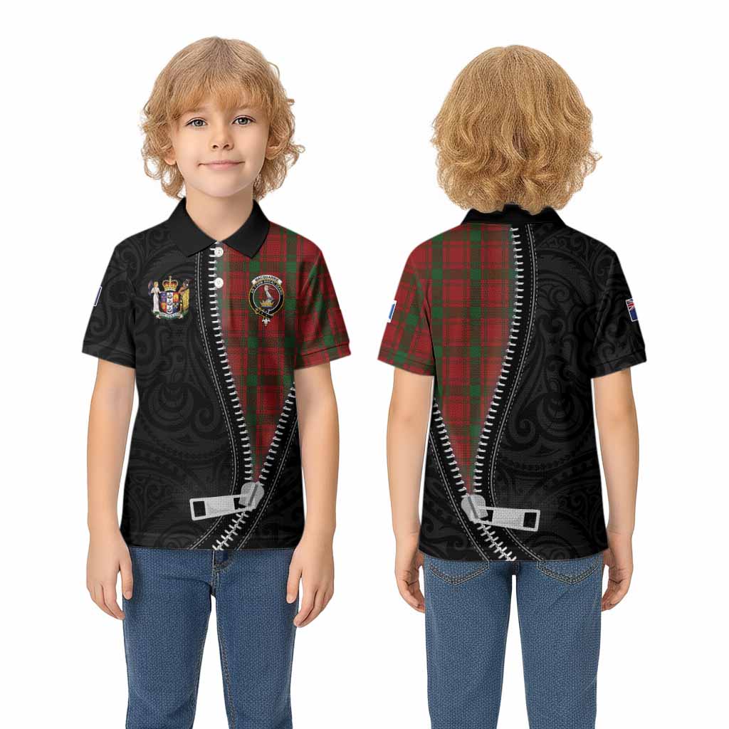 MacQuarrie (McQuarrie) Tartan Kid Polo Shirt New Zealand Pattern Unique Zipper Stylized