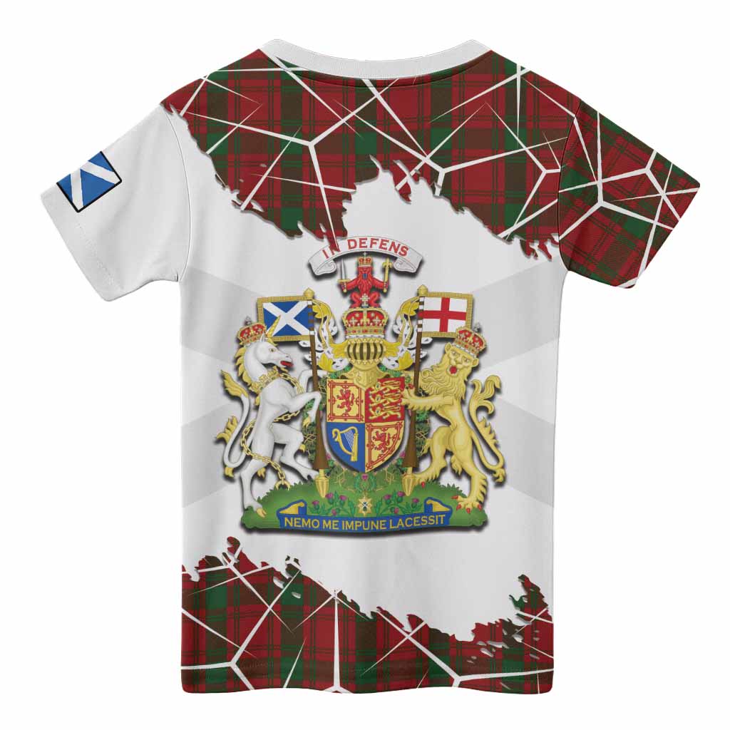 MacQuarrie (McQuarrie) Tartan Kid T-shirt with Family Crest and Lion Rampant Grunge Style