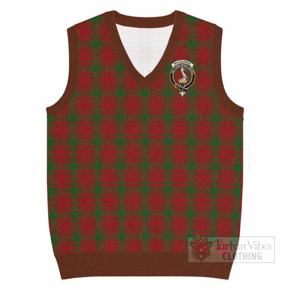 MacQuarrie (McQuarrie) Tartan Knitted V-Neck Vest with Family Crest - Tartan Vibes Clothing