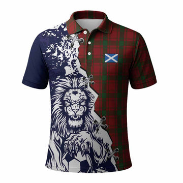 MacQuarrie (McQuarrie) Tartan Scottish Polo Shirt Angry Lion With Soccer Ball Style