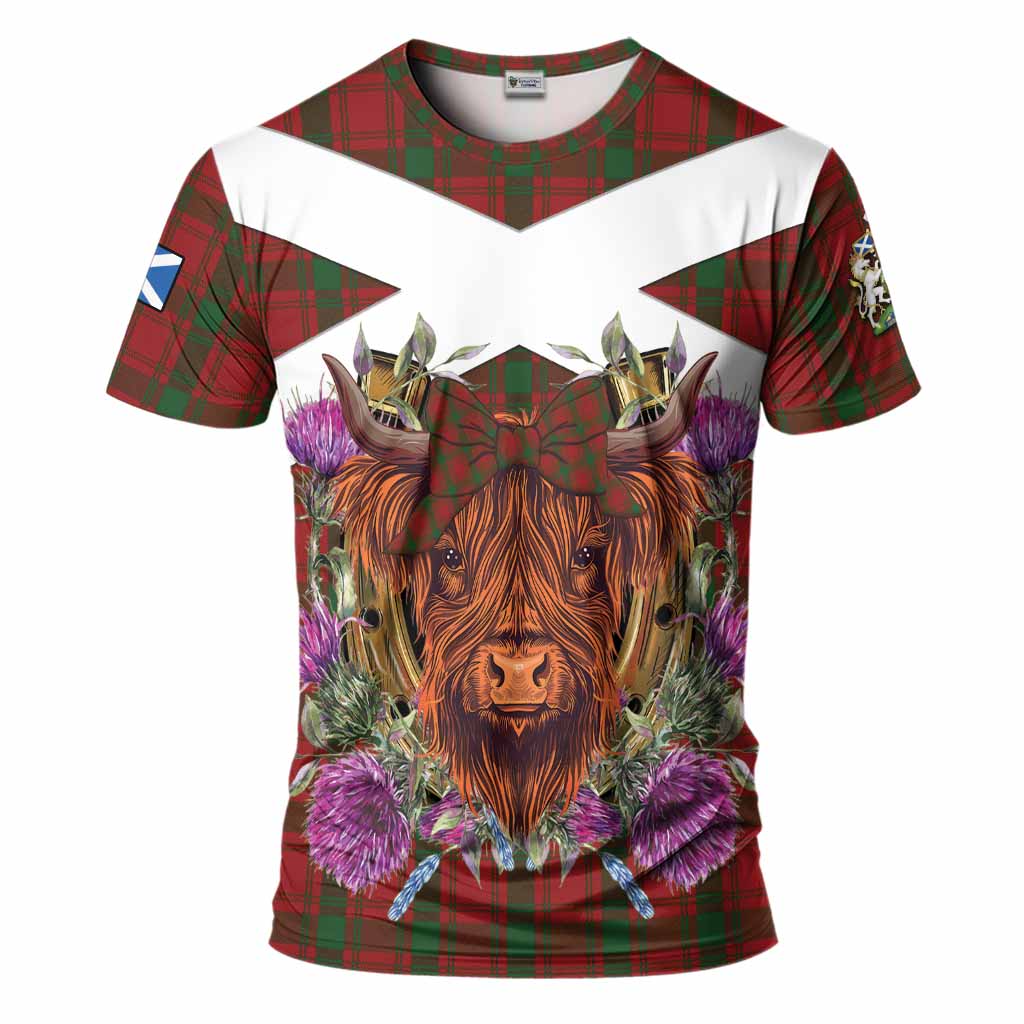 MacQuarrie (McQuarrie) Tartan T-Shirt Scottish Thistle Heilan Coo