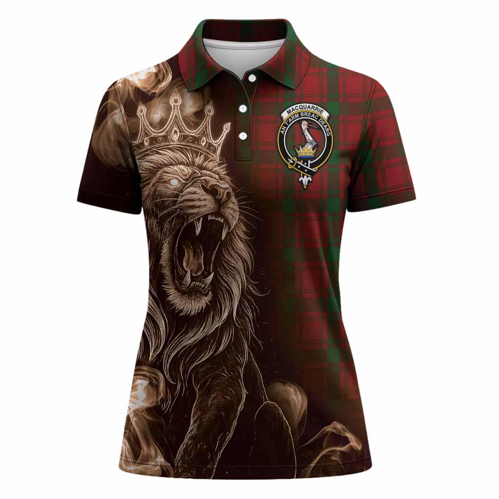 MacQuarrie (McQuarrie) Tartan Women Polo Shirt Roaring Lion Heritage