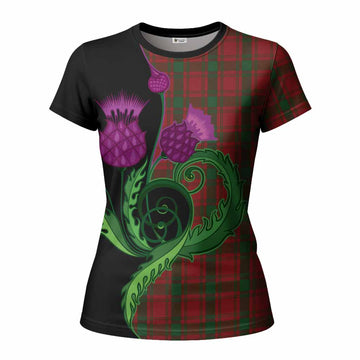 MacQuarrie (McQuarrie) Tartan Women T shirt Traditional Scottish Thistle