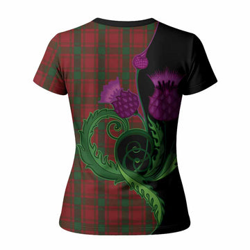 MacQuarrie (McQuarrie) Tartan Women T shirt Traditional Scottish Thistle