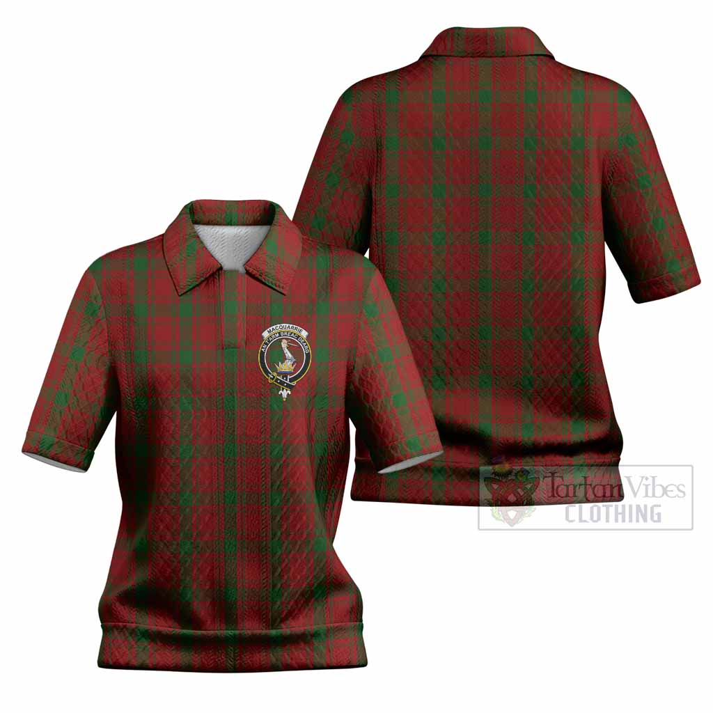MacQuarrie (McQuarrie) Tartan Women’s Polo Sweater Top with Family Crest