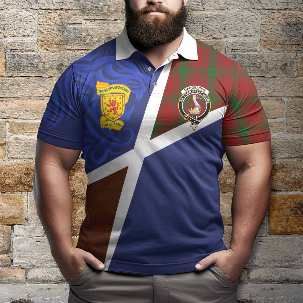 MacQuarrie (McQuarrie) The Scottish Football Crest Polo Shirt Lion-Tartan Army
