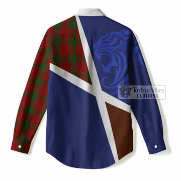 MacQuarrie (McQuarrie) The Scottish Football Crest Women Casual Shirt Lion-Tartan Army