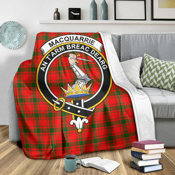 MacQuarrie Modern Tartan Blanket with Family Crest