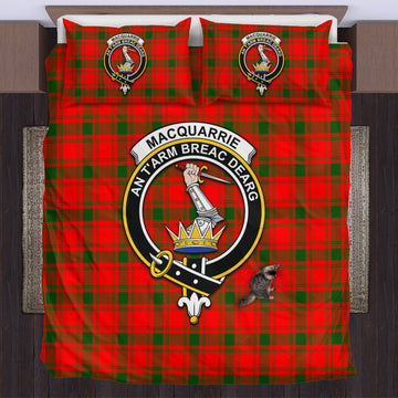 MacQuarrie Modern Tartan Bedding Set with Family Crest