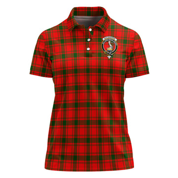 MacQuarrie Modern Tartan Polo Shirt with Family Crest For Women