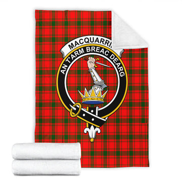 MacQuarrie Modern Tartan Blanket with Family Crest