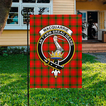 MacQuarrie Modern Tartan Flag with Family Crest
