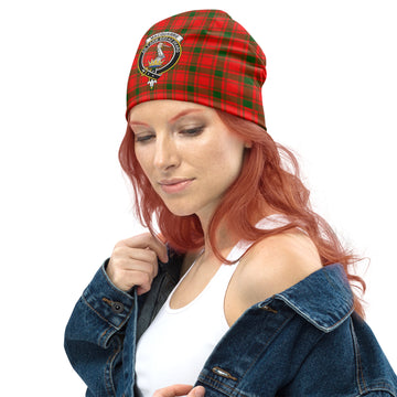 MacQuarrie Modern Tartan Beanies Hat with Family Crest