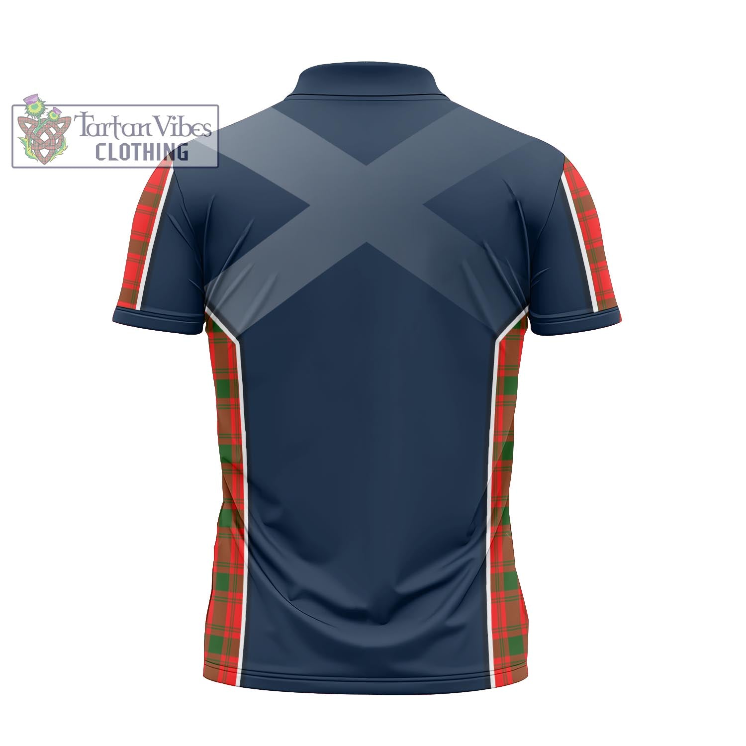Tartan Vibes Clothing MacQuarrie Modern Tartan Zipper Polo Shirt with Family Crest and Scottish Thistle Vibes Sport Style