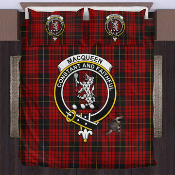 MacQueen (McQueen) Tartan Bedding Set with Family Crest