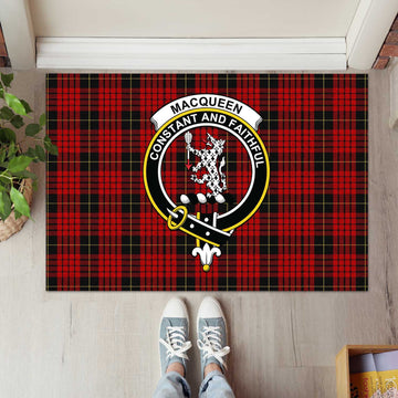MacQueen (McQueen) Tartan Rubber Doormat with Family Crest