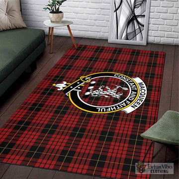 MacQueen (McQueen) Tartan Area Rug with Family Crest