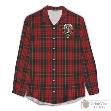 MacQueen (McQueen) Tartan Women's Casual Shirt with Family Crest