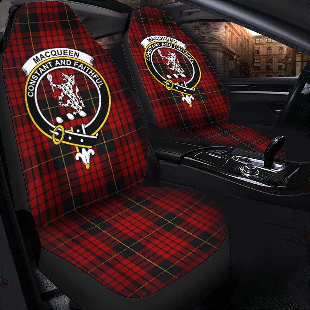 MacQueen Tartan Car Seat Cover with Family Crest - Tartanvibesclothing
