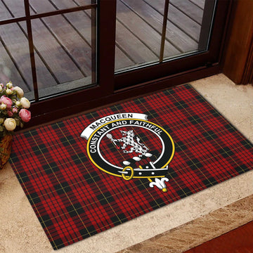 MacQueen (McQueen) Tartan Rubber Doormat with Family Crest