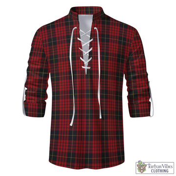 Tartan Vibes Clothing MacQueen Tartan Men's Scottish Traditional Jacobite Ghillie Kilt Shirt