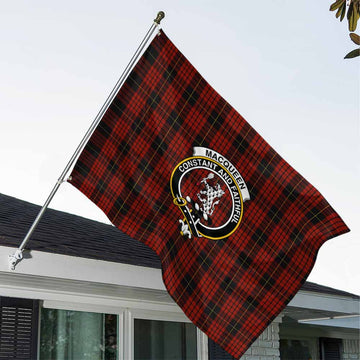 MacQueen (McQueen) Tartan House Flag with Family Crest