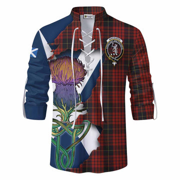 Tartan Vibes Clothing MacQueen (McQueen) Tartan Family Crest Ghillie Kilt Shirt Scottish Thistle Celtic Inspired
