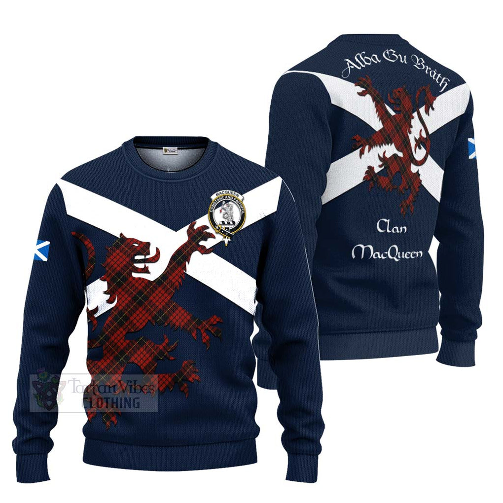 Tartan Vibes Clothing MacQueen (McQueen) Tartan Lion Rampant Knitted Sweater – Proudly Display Your Heritage with Alba Gu Brath and Clan Name