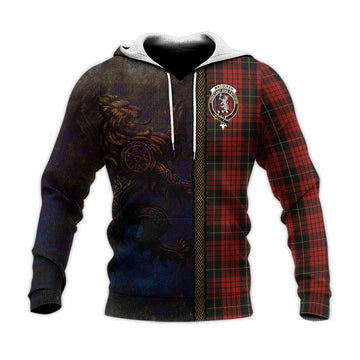 MacQueen (McQueen) Tartan Family Crest Knitted Hoodie Alba Gu Brath Be Brave Lion Ancient Style