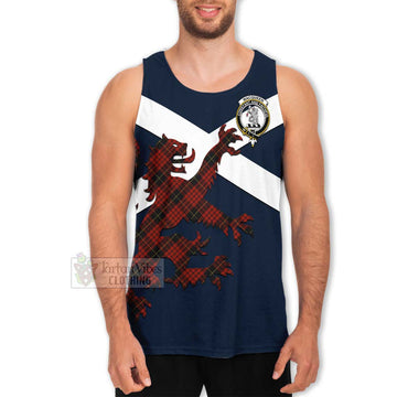 Tartan Vibes Clothing MacQueen (McQueen) Tartan Lion Rampant Men's Tank Top – Proudly Display Your Heritage with Alba Gu Brath and Clan Name