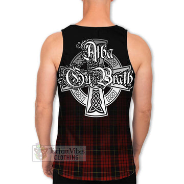 Tartan Vibes Clothing MacQueen (McQueen) Tartan Men's Tank Top Featuring Alba Gu Brath Family Crest Celtic Inspired