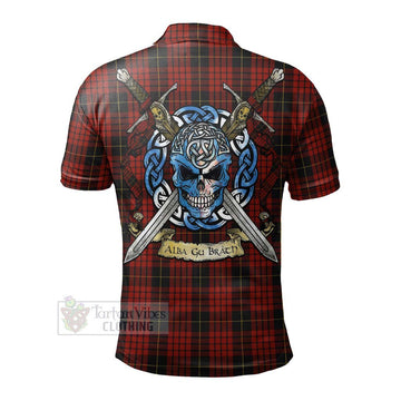 MacQueen (McQueen) Tartan Polo Shirt with Family Crest Celtic Skull Style