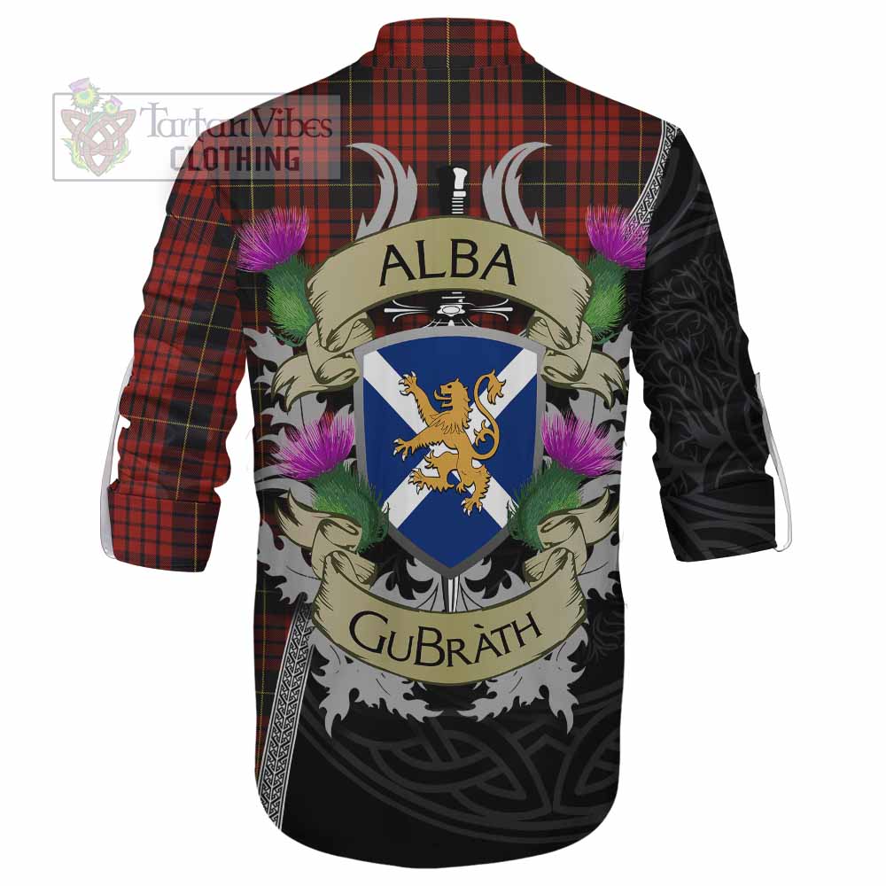 Tartan Vibes Clothing MacQueen (McQueen) Tartan Family Crest Ghillie Kilt Shirt Lion Rampant Royal Thistle Shield Celtic Inspired