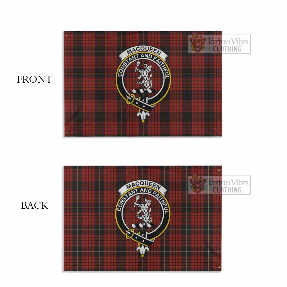 Tartan Vibes Clothing MacQueen (McQueen) Tartan House Flag with Family Crest