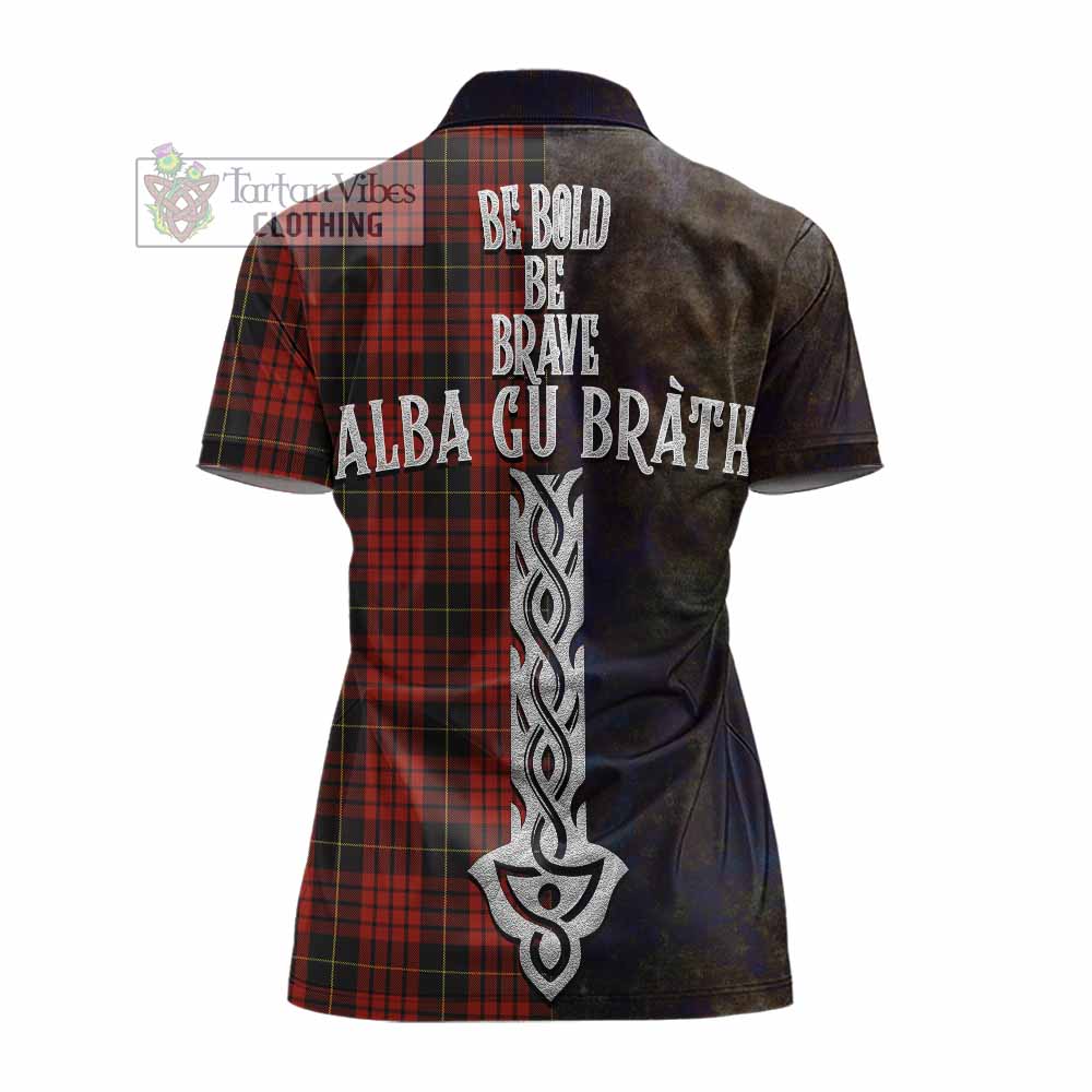 Tartan Vibes Clothing MacQueen (McQueen) Tartan Family Crest Women's Polo Shirt Alba Gu Brath Be Brave Lion Ancient Style