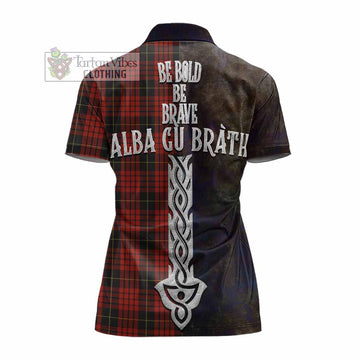 MacQueen (McQueen) Tartan Family Crest Women's Polo Shirt Alba Gu Brath Be Brave Lion Ancient Style