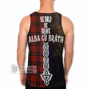 MacQueen (McQueen) Tartan Family Crest Men's Tank Top Alba Gu Brath Be Brave Lion Ancient Style