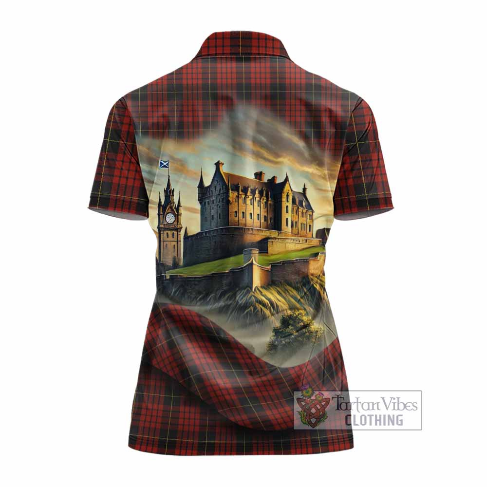 Tartan Vibes Clothing MacQueen (McQueen) Tartan Family Crest Women's Polo Shirt with Scottish Ancient Castle Stype