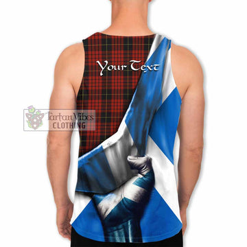 Tartan Vibes Clothing MacQueen (McQueen) Tartan Men's Tank Top with Family Crest Scotland Patriotic Style