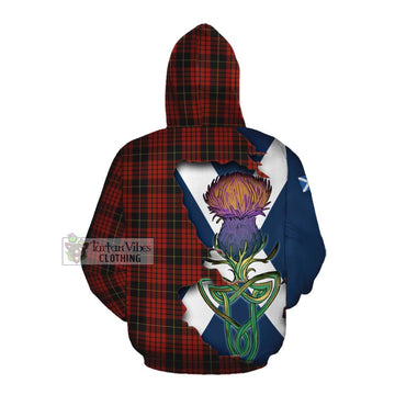 Tartan Vibes Clothing MacQueen (McQueen) Tartan Family Crest Cotton Hoodie Scottish Thistle Celtic Inspired