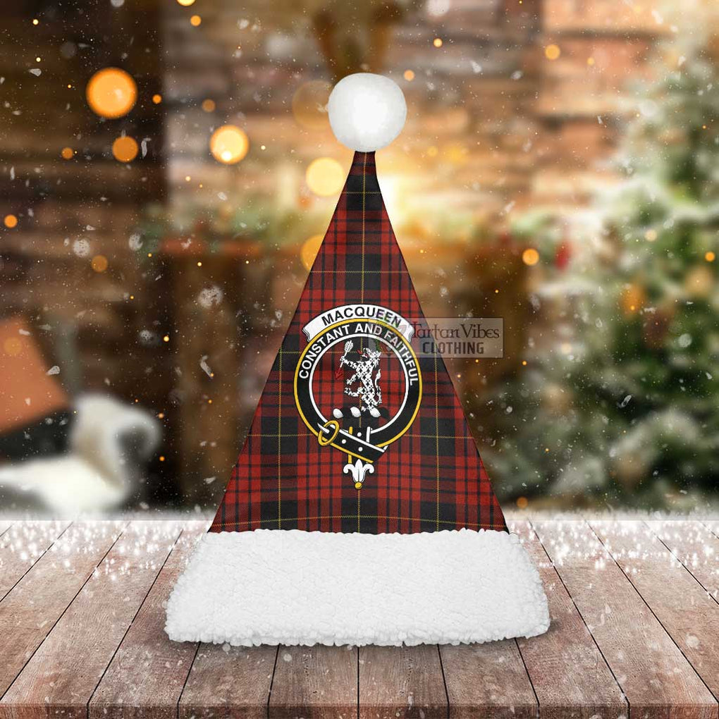 Tartan Vibes Clothing MacQueen (McQueen) Tartan Christmas Santa Hats with Family Crest