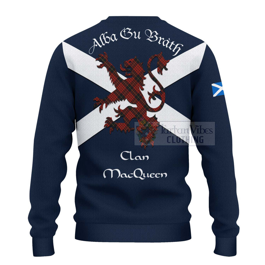 Tartan Vibes Clothing MacQueen (McQueen) Tartan Lion Rampant Knitted Sweater – Proudly Display Your Heritage with Alba Gu Brath and Clan Name